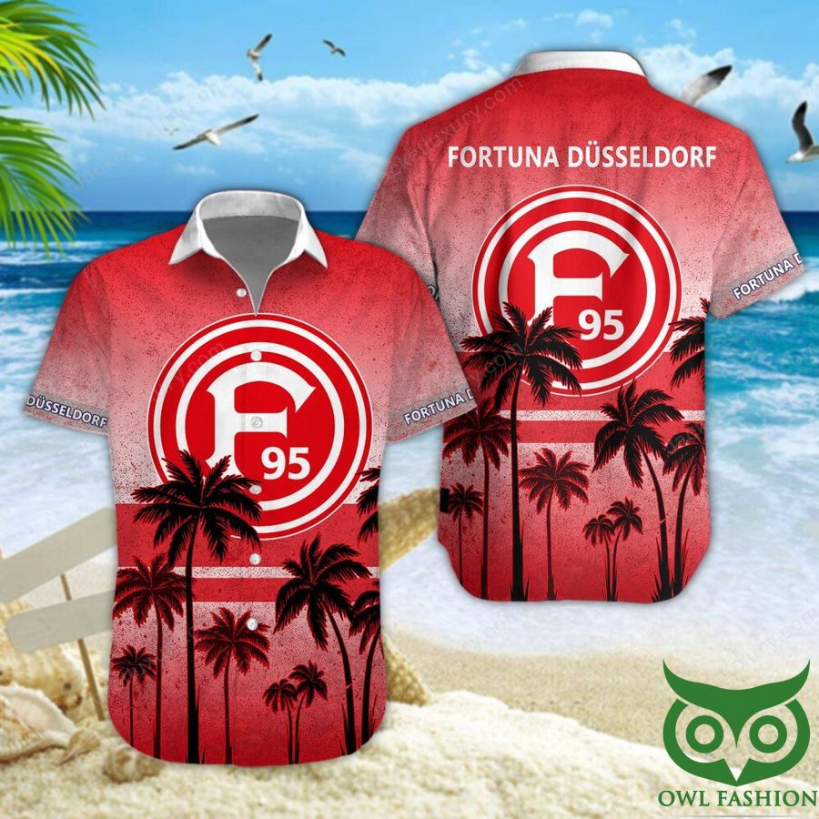 12 Fortuna Dusseldorf Red Coconut Tree Hawaiian Shirt