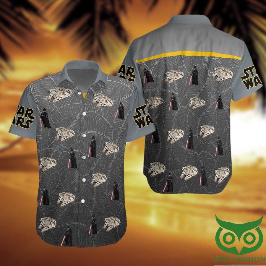 16 Star Wars Symbols Gray Short Sleeve Hawaiian Shirt