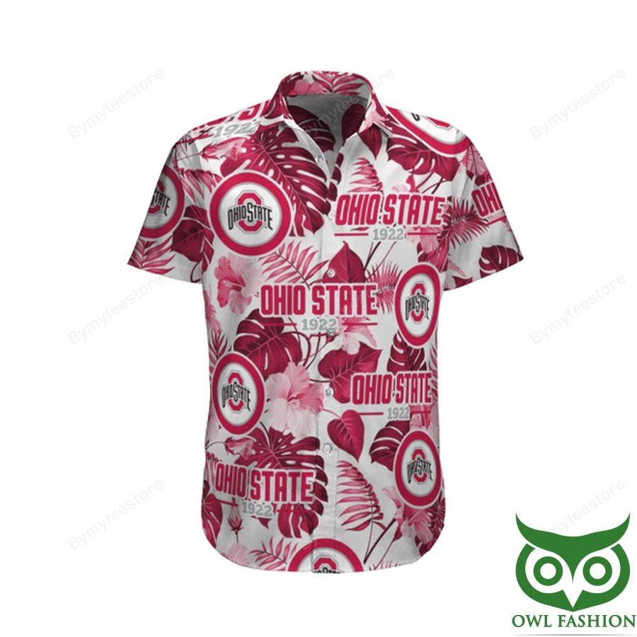 34 Ohio State Pink and White Hawaiian Shirt and Short
