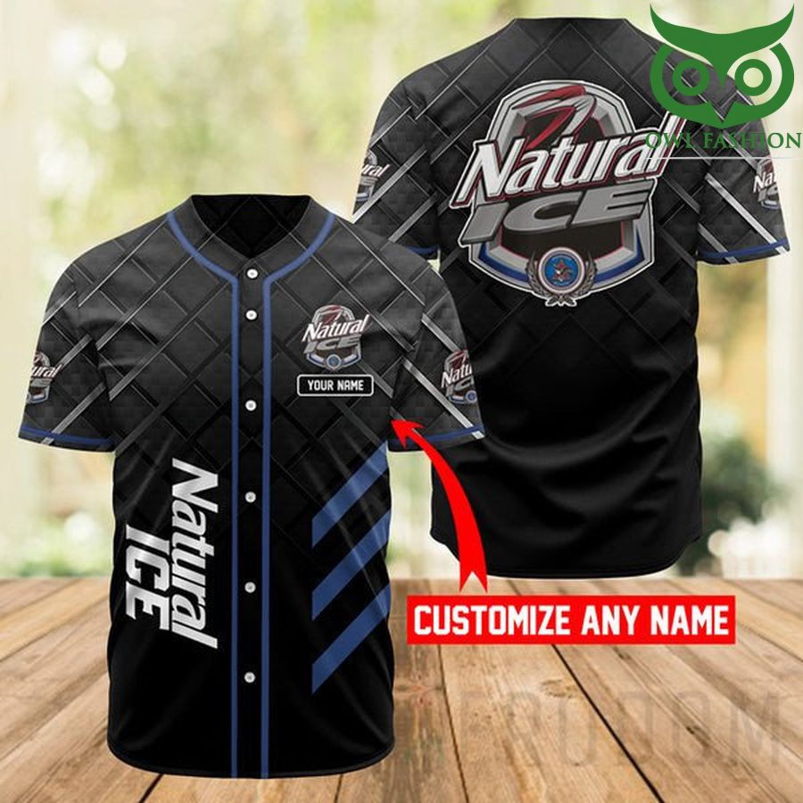 58 Personalized Black Natural Ice Baseball Jersey