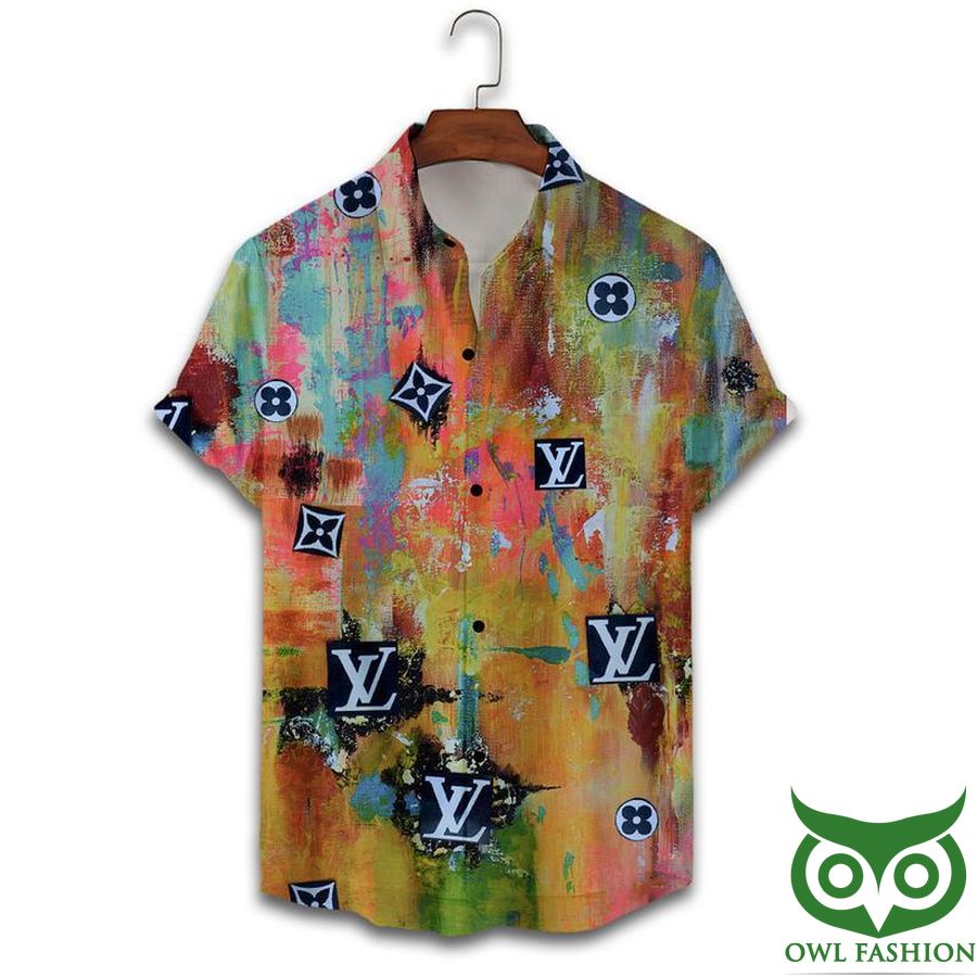 LV Monogram Two Color Mix Limited Hawaiian Shirt Shorts and Flip