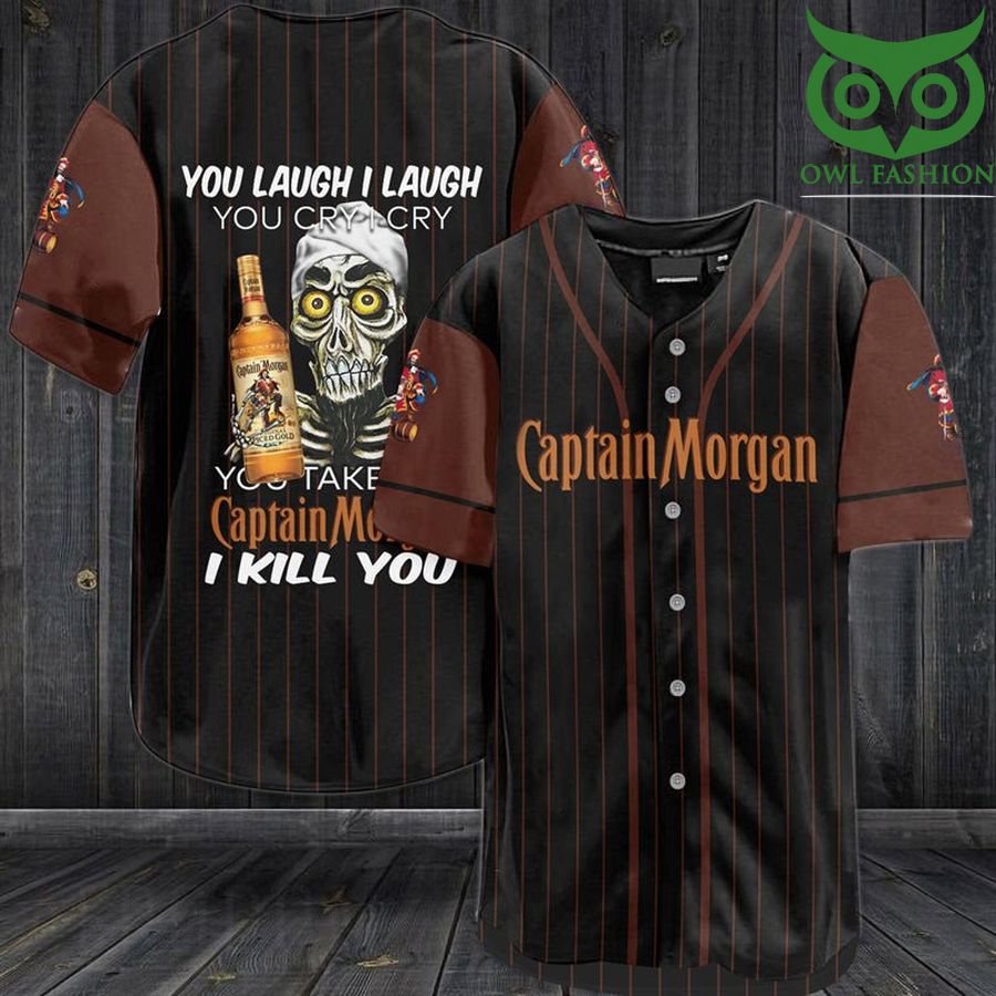 55 Skull Captain Morgan Whiskey Baseball Jersey