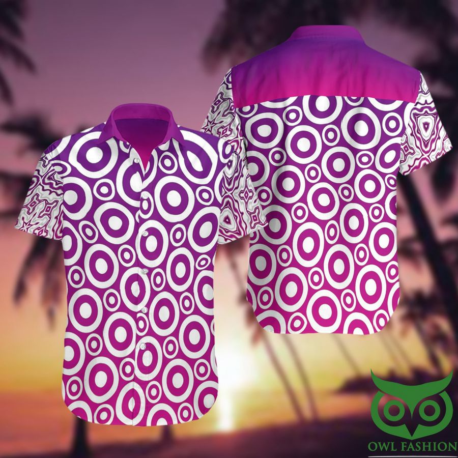 19 Target Pink Purple Short Sleeve Hawaiian Shirt