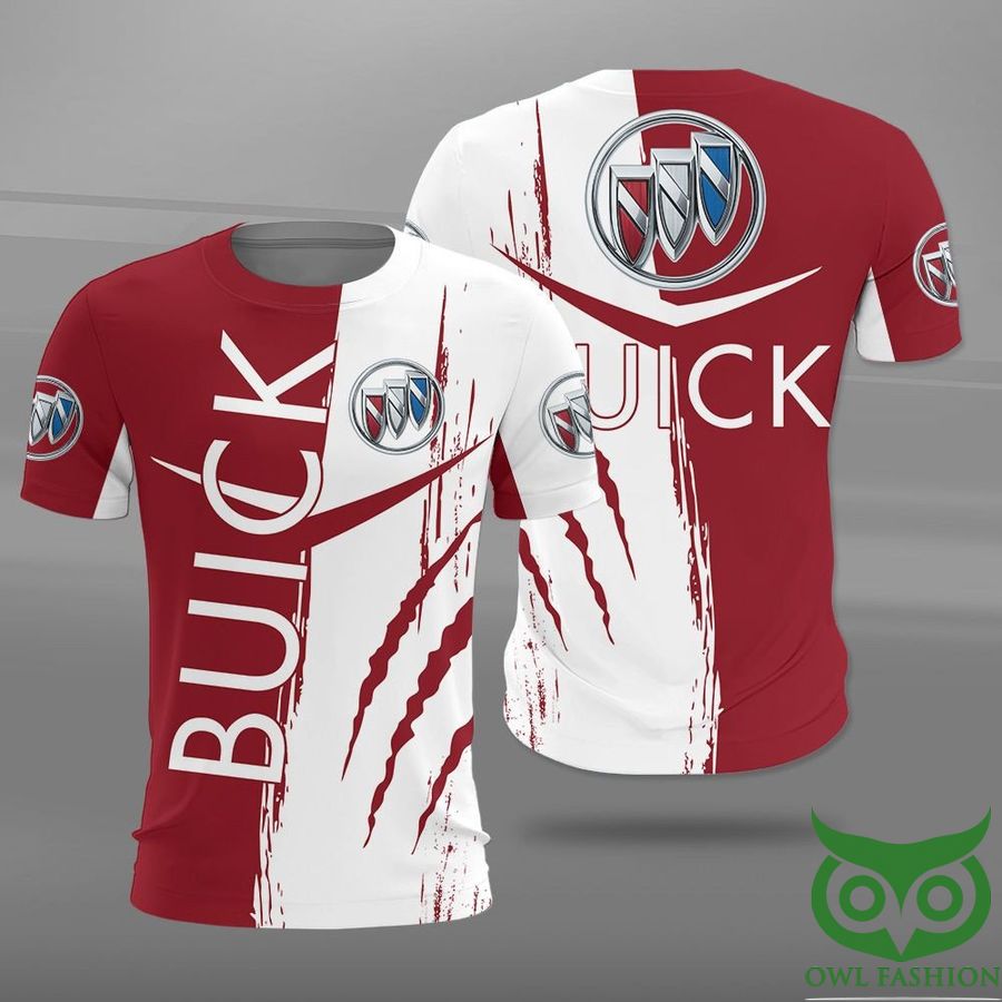 BUICK Logo Brick Red White 3D Shirt