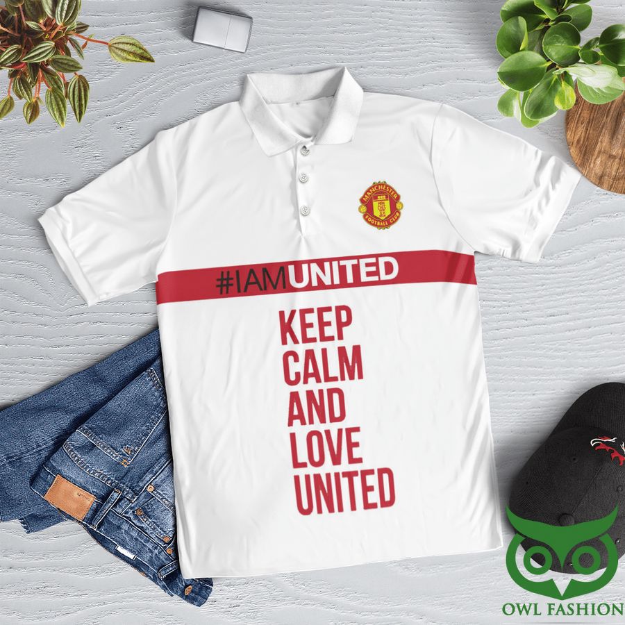153 Keep Calm And Love United Hastag Polo Shirt