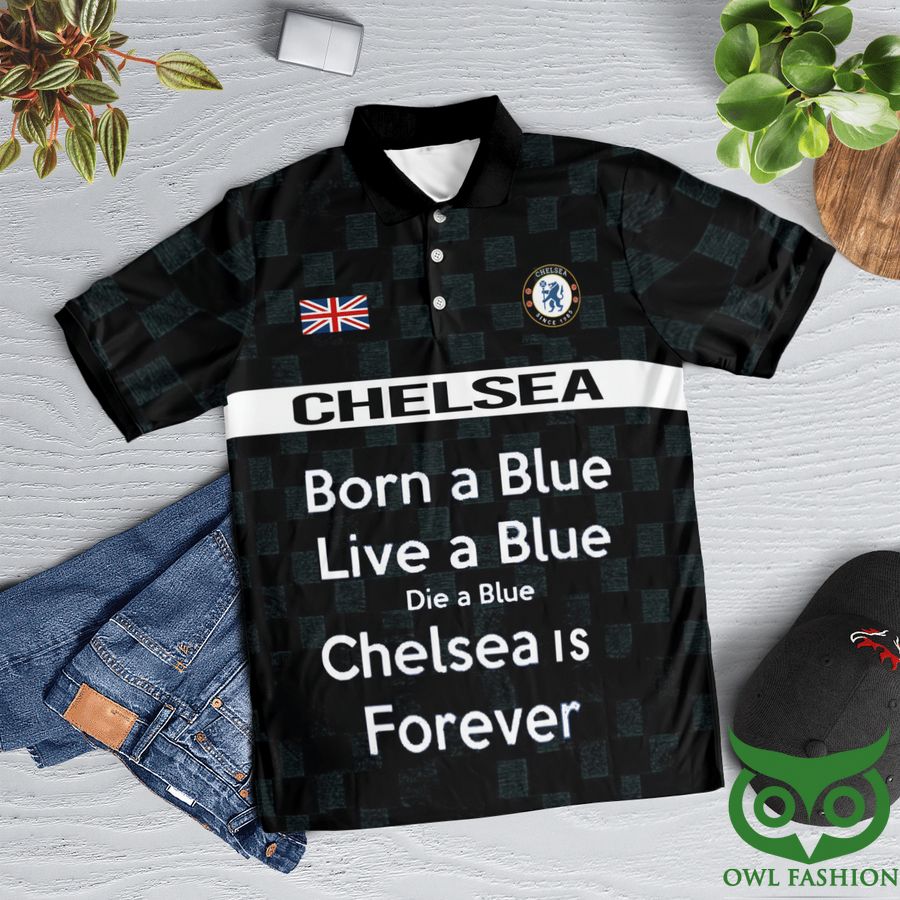 296 Chelsea Is Forever Quotes Black Polo Shirt