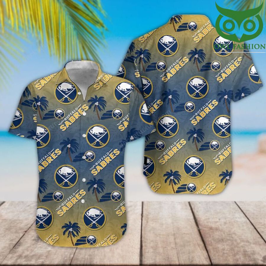 167 NHL Buffalo Sabres classic colored palm trees tropical Hawaiian shirt