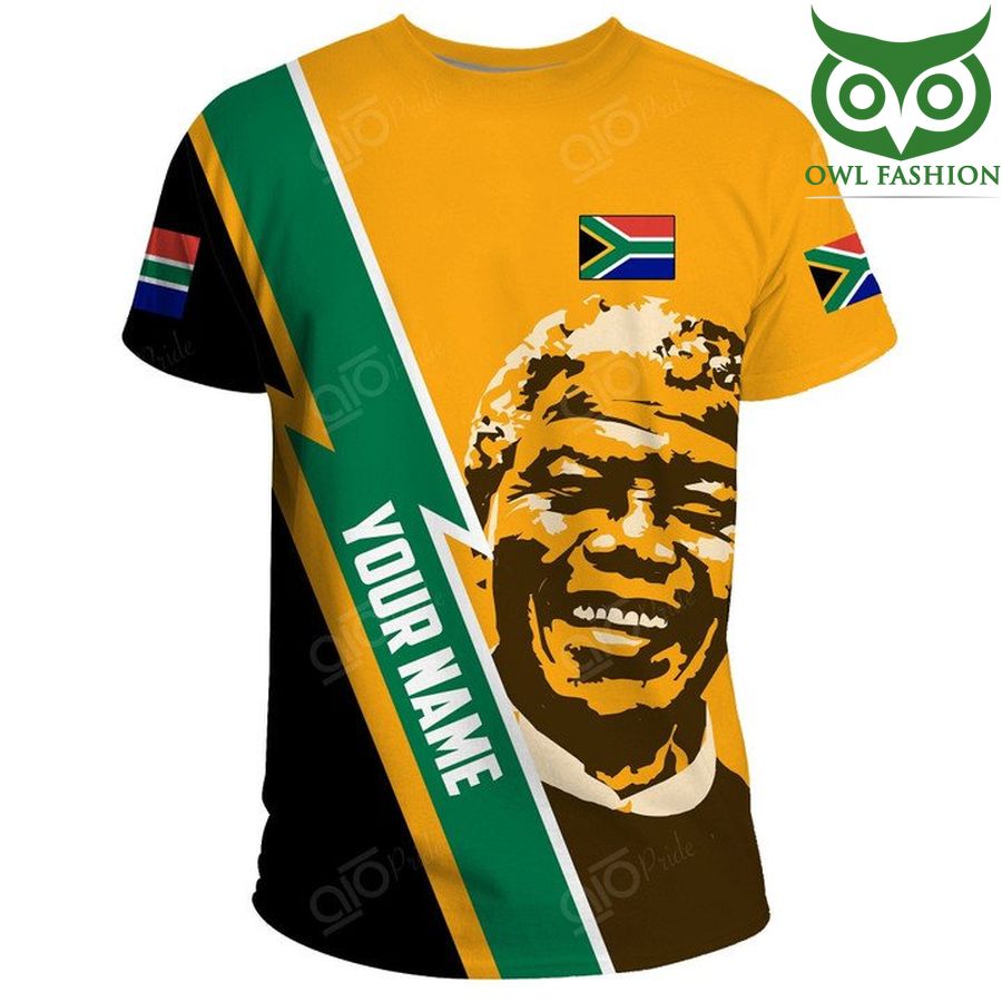 15 CUSTOM PRIDE SOUTH AFRICA NELSON MANDELA FLAG T SHIRT