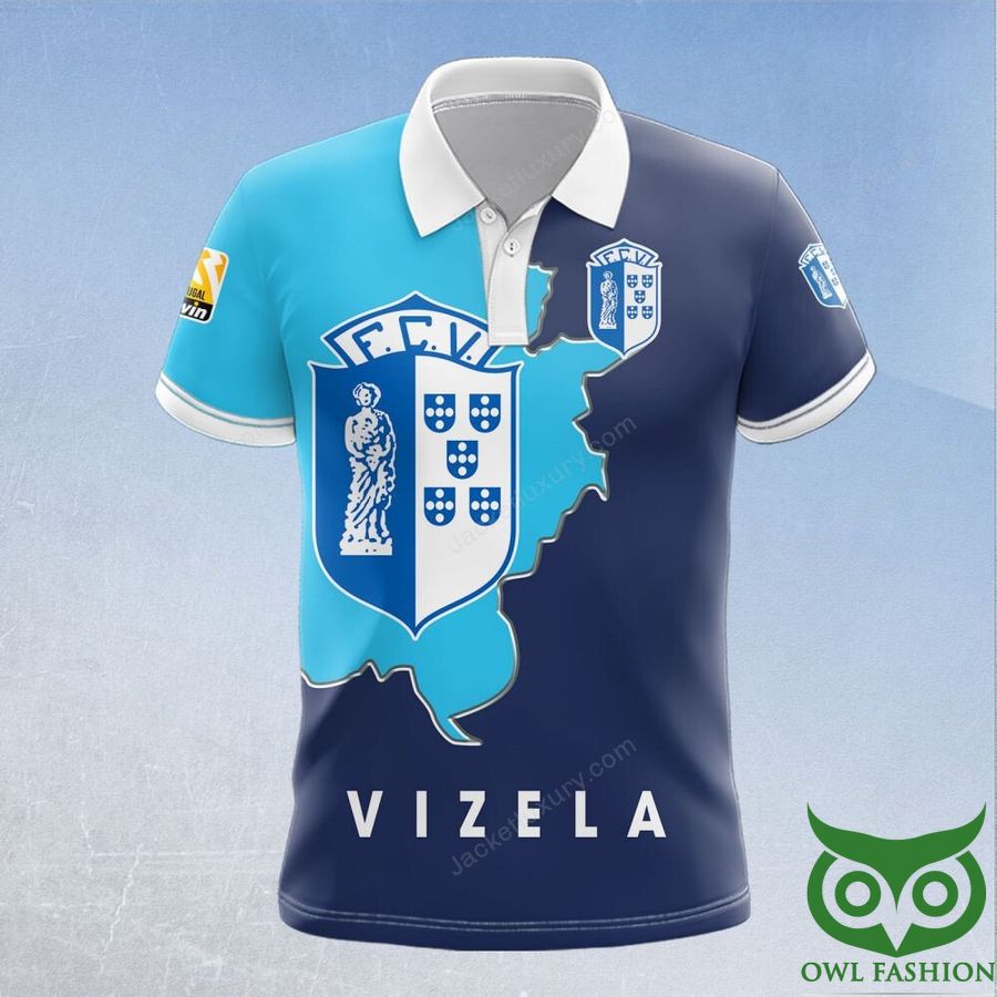 70 Futebol Clube de Vizela Dark and Sky Blue 3D Polo Jersey