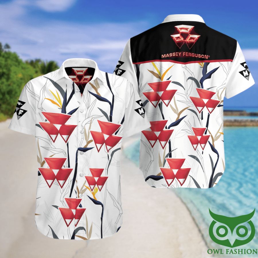 4 Massey Ferguson Summer Short Sleeve Hawaiian Beach Shirt