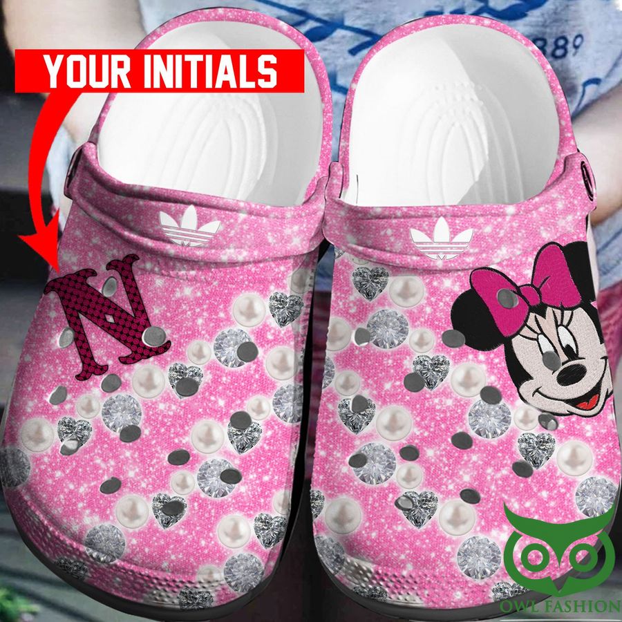 Customized Adidas Logo Mickey Twinkle Pink Crocs
