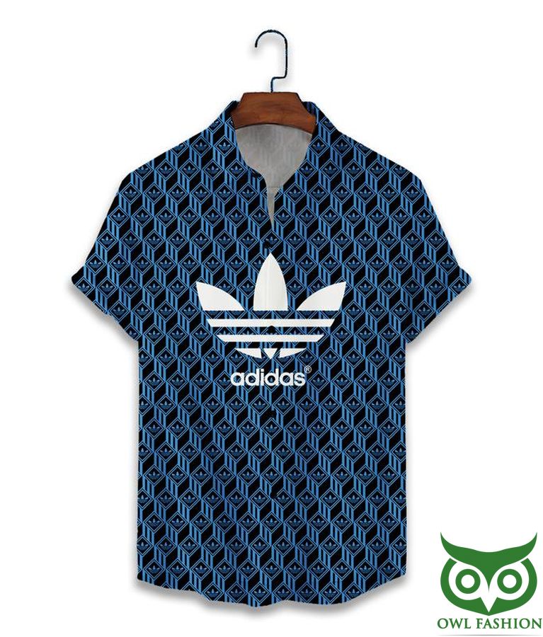 234 Adidas Blue Logo Black Flip Flops And Combo Hawaiian Shirt Shorts