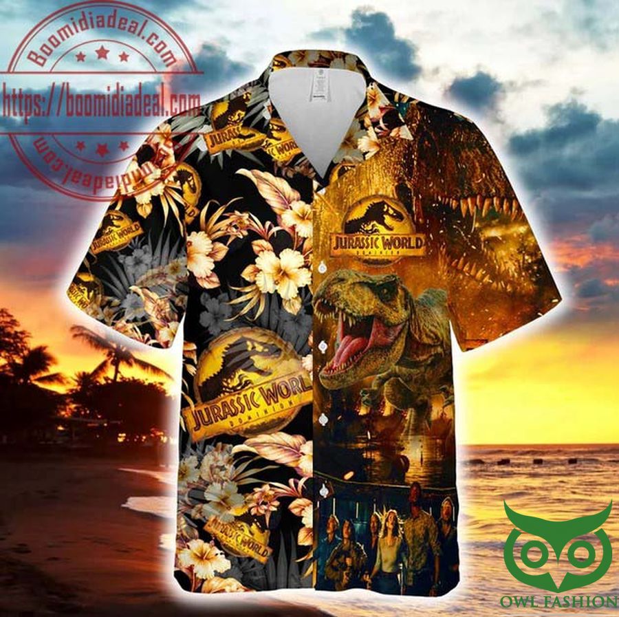 29 Jurassic World Dominion 25th Anniversary Dinosaur Park Movie Hawaiian Shirt