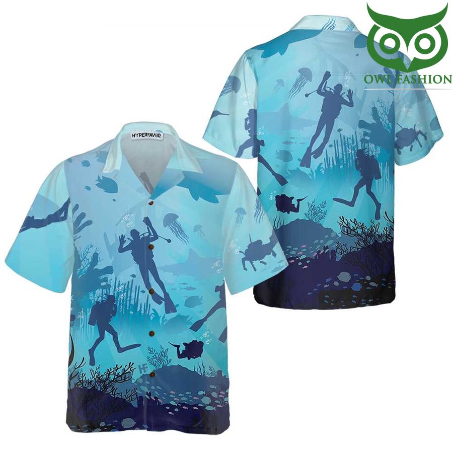36 Life Is Diving Hawaiian Shirt Scuba Diving Shirt