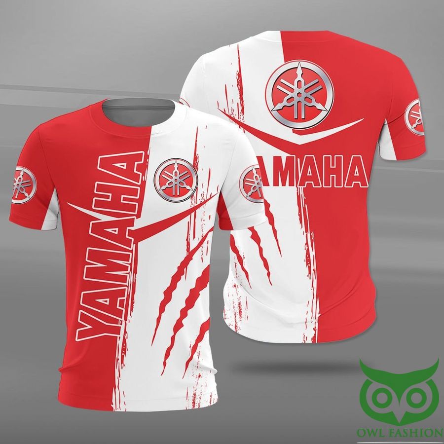 137 Yamaha Logo Red and White 3D Shirt