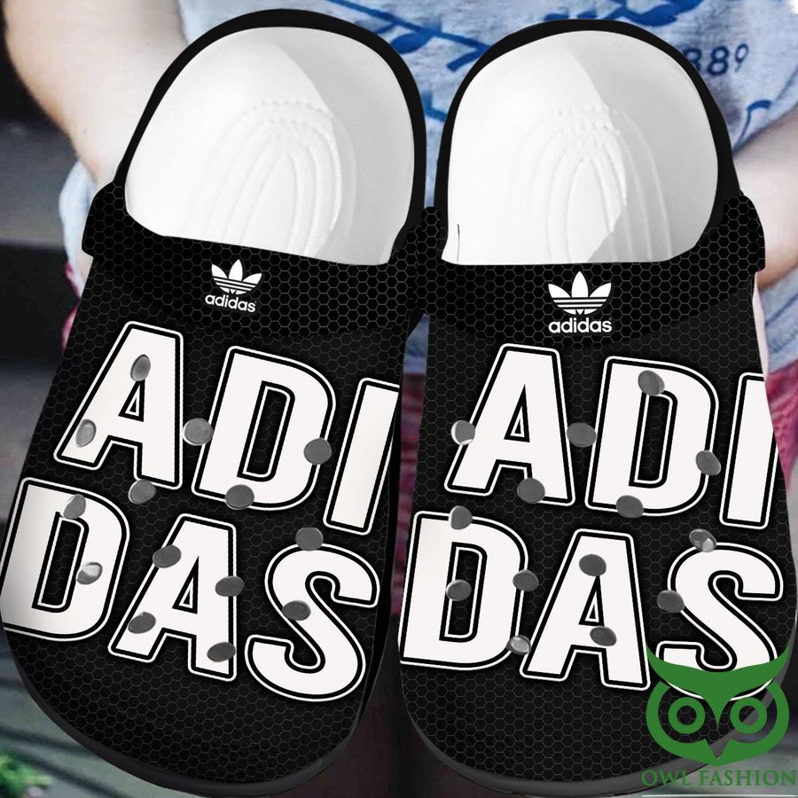 Adidas Big Brand Name Black Crocs
