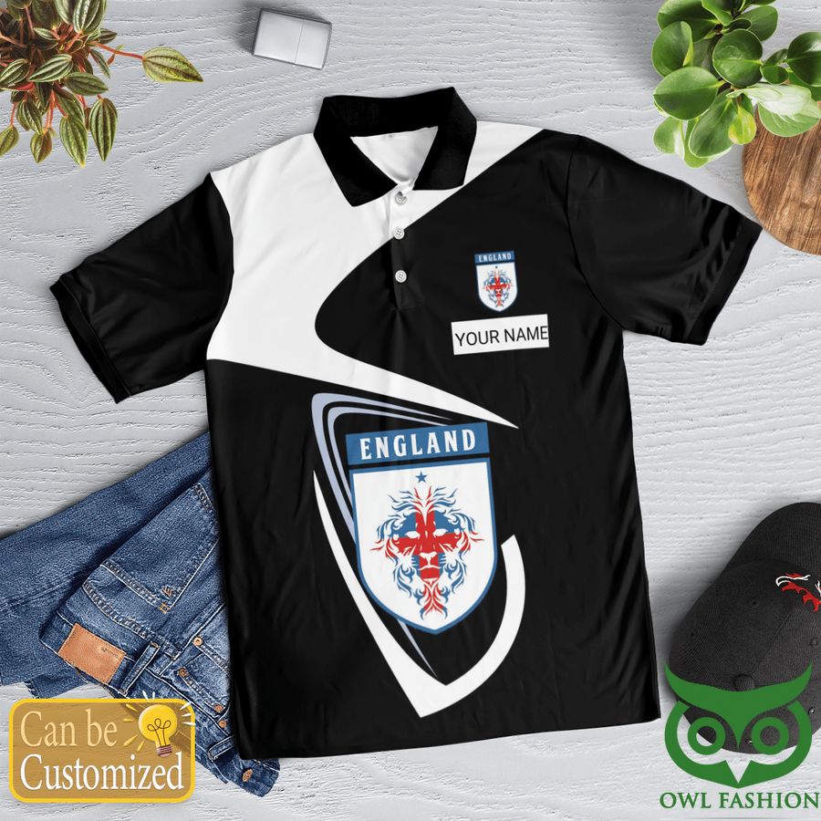 256 Custom Name England Worldcup Polo Shirt