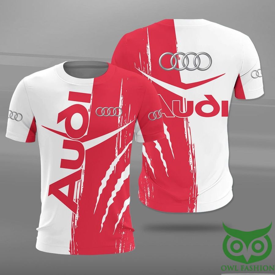 32 Audi Logo Red and White 3D Shirt