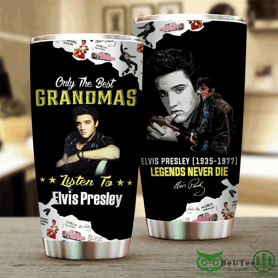 52 Elvis Presley Legends Never Die Black Tumbler Cup