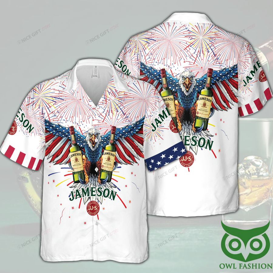 2 Jameson Irish Whiskey Eagle Firework Hawaii 3D Shirt
