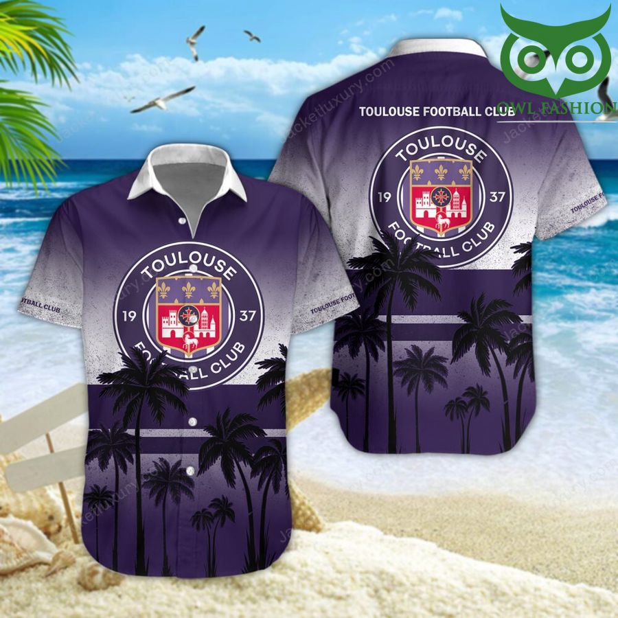 Toulouse Football Club palm trees on the beach 3D aloha Hawaiian shirt