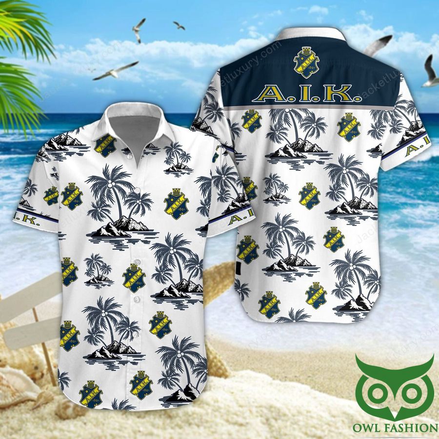 AIK Fotboll Gray Coconut Tree Hawaiian Shirt