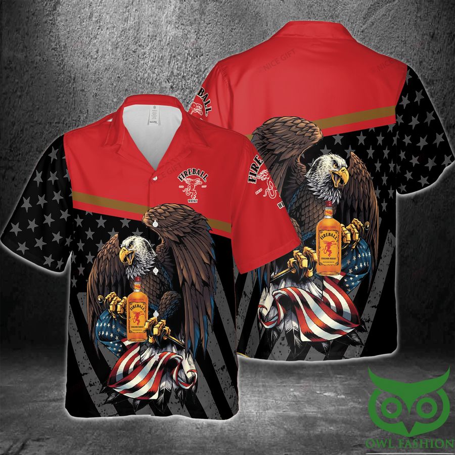 Fireball Cinnamon Whisky America Flag Eagle Hawaii 3D Shirt