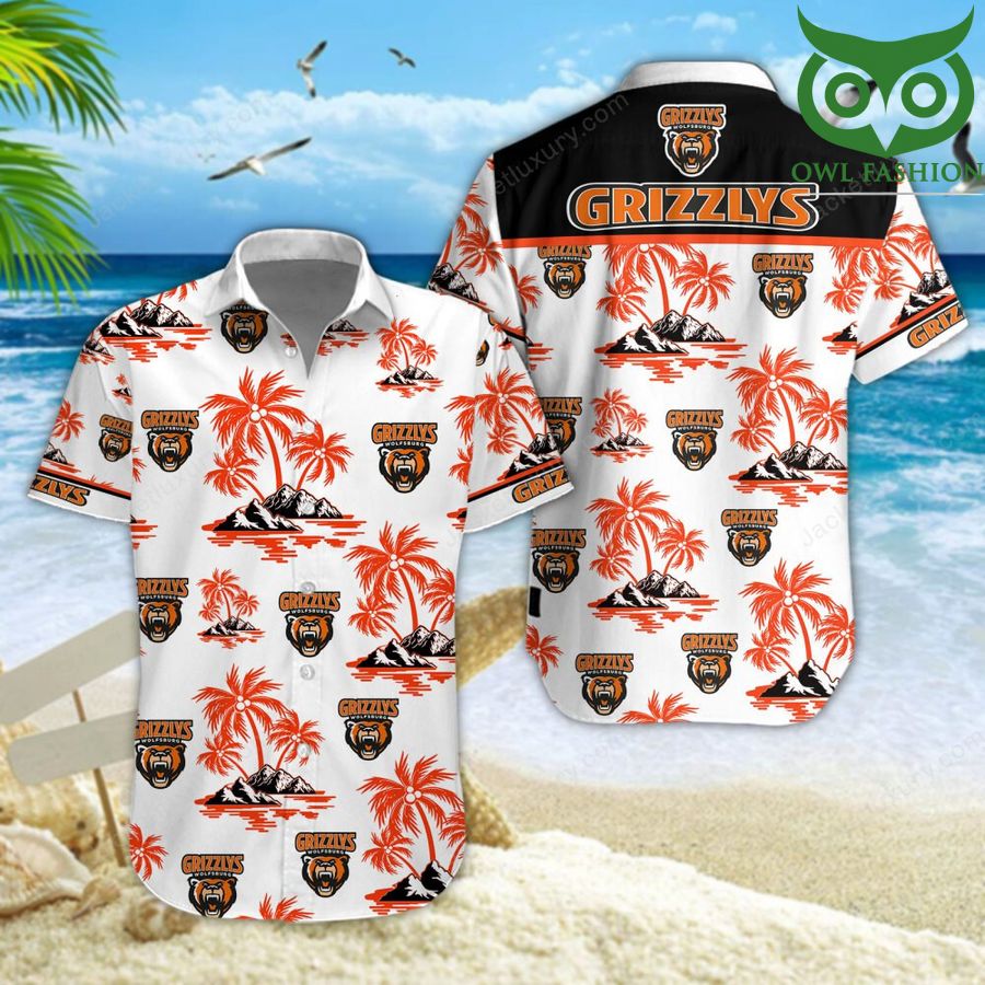 Grizzlys Wolfsburg Champion Leagues aloha summer tropical Hawaiian shirt button up