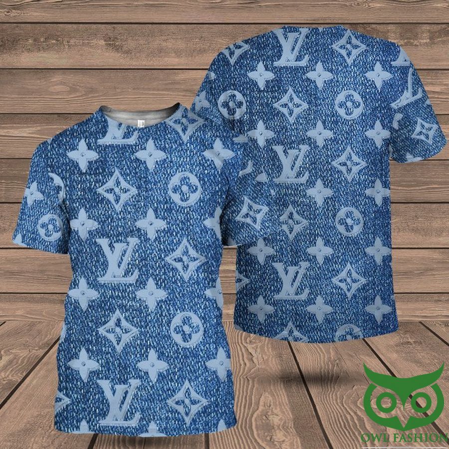 Louis Vuitton Blue, Pattern Print 2022 LV Monogram Sweatshirt M