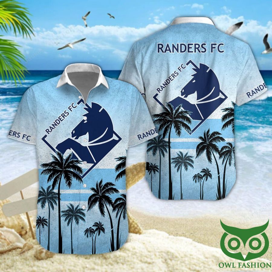 Randers FC Sky Blue Palm Tree Hawaiian Shirt