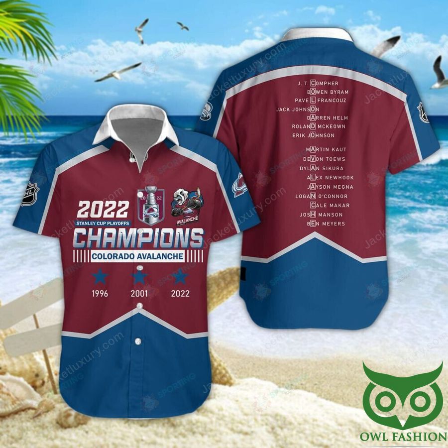 Colorado Avalanche Player Names Hawaiian Shirt