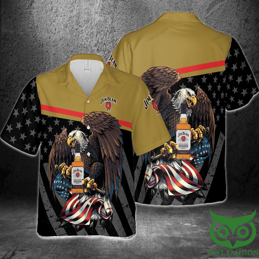 Jim Beam America Flag Eagle Hawaii 3D Shirt