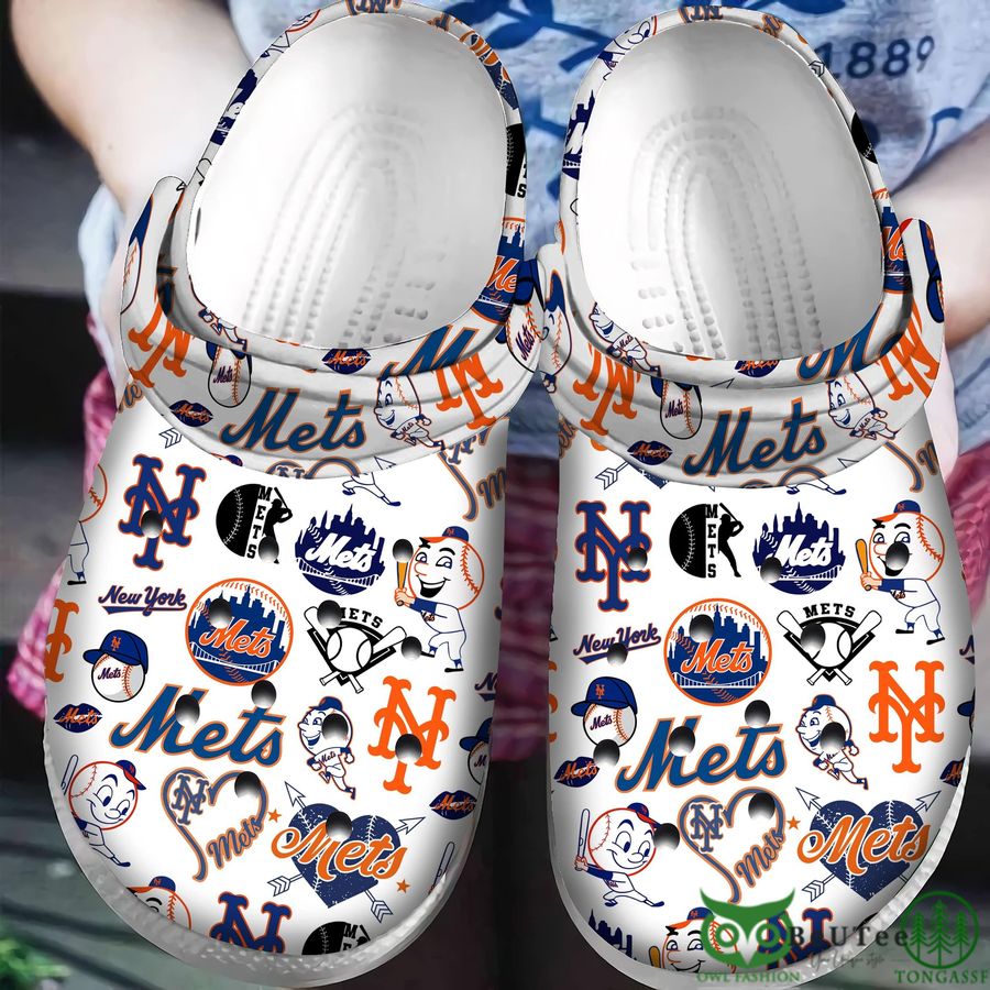 13 New York Mets Team Symbols White Crocs