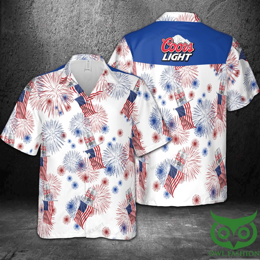 Coors Light American Flag Fireworks Hawaii 3D Shirt