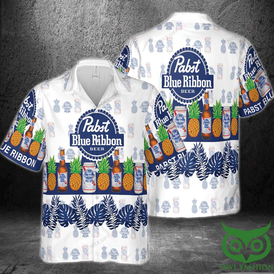 Pabst Blue Ribbon Pineapple Blue Leaf Hawaii 3D Shirt