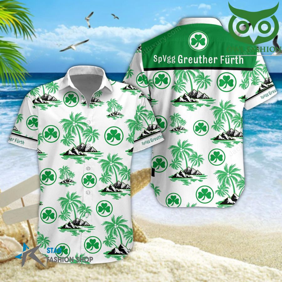 SpVgg Greuther Furth palm trees on the beach 3D aloha Hawaiian shirt