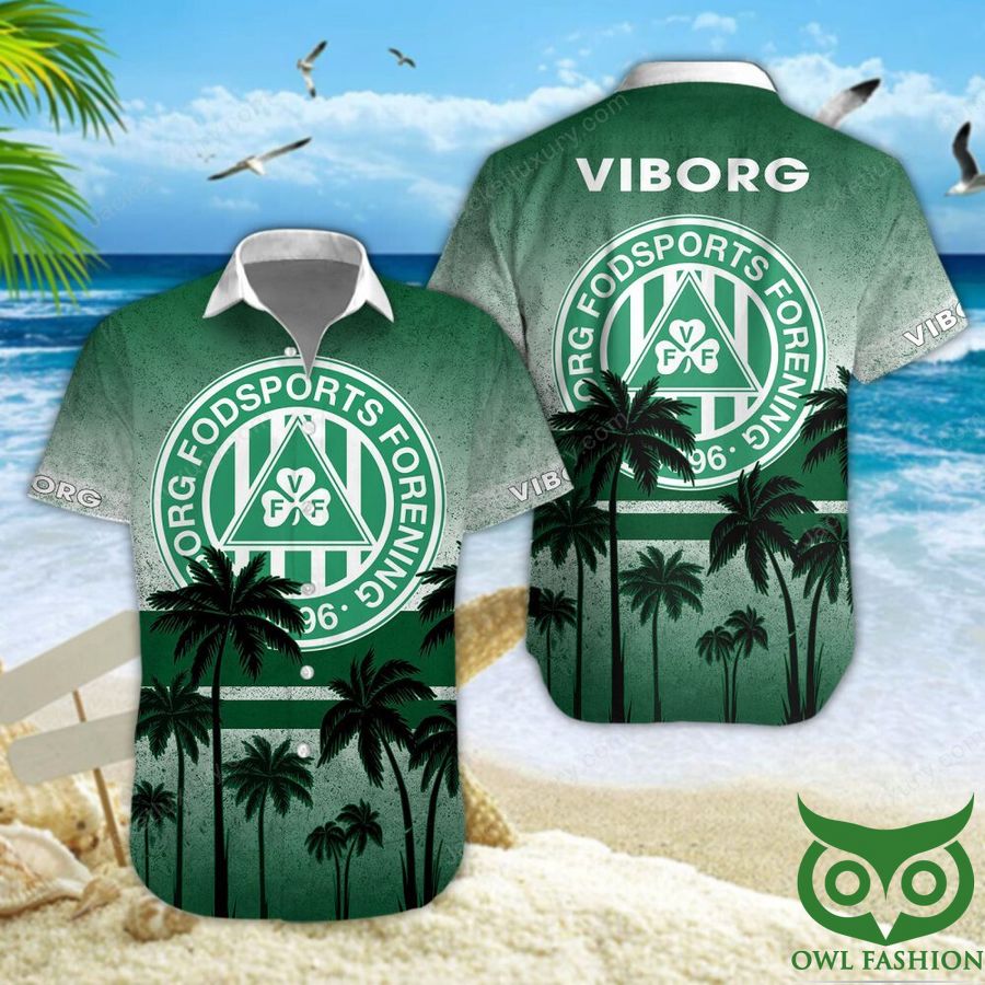 Viborg FF Green Palm Tree Hawaiian Shirt