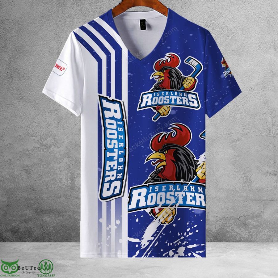 142 Iserlohn Roosters Champion Hockey league 3D Full printed Polo Hoodie T Shirt