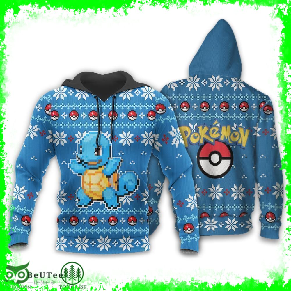 Pokemon Squirtle Hoodie 3D Xmas Gift Ugly Sweater