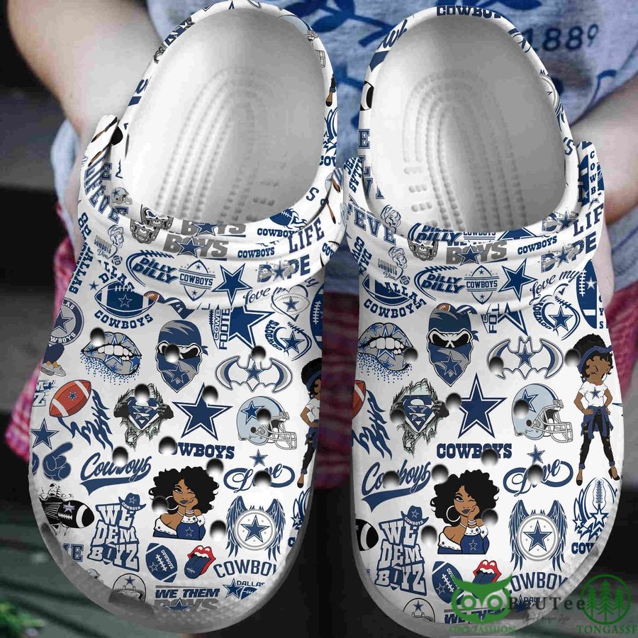 15 Dallas Cowboys Team Symbols White Crocs