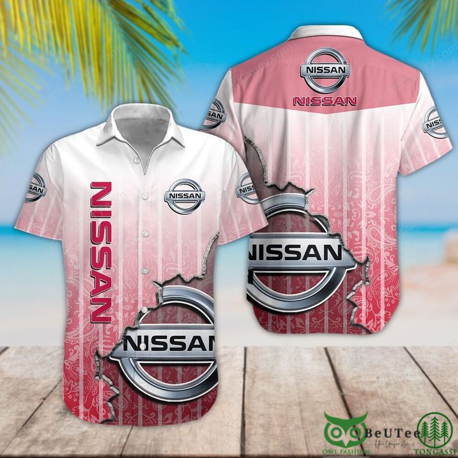 Nissan Pink Pattern Hawaiian Shirt