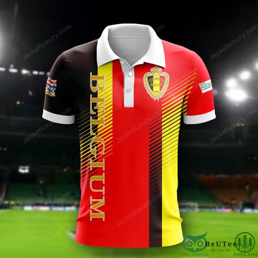 Belgium national Euro football Red Yellow Black 3D Polo T-shirt Hoodie