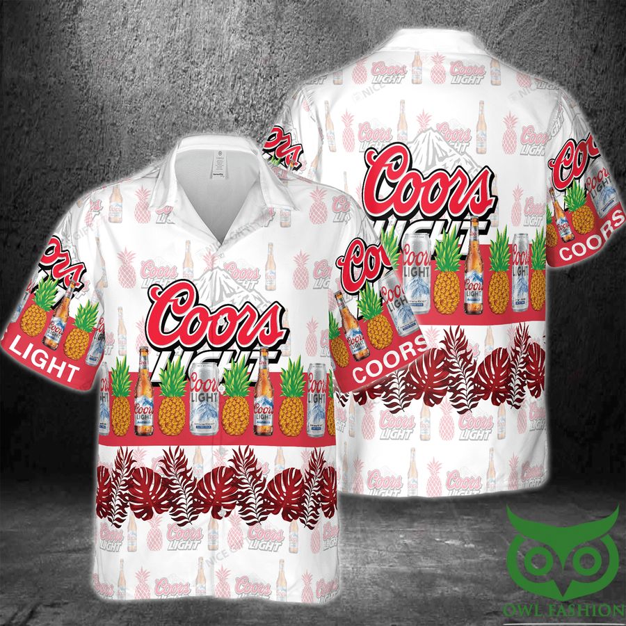 Coors Light Pineapple Red Leaf Hawaii 3D Shirt