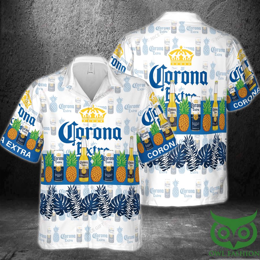 Corona Extra Pineapple Blue Leaf Hawaii 3D Shirt