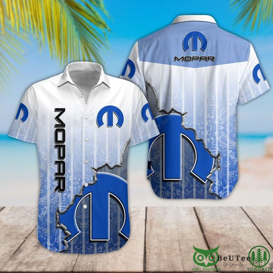 Mopar Blue Pattern Hawaiian Shirt