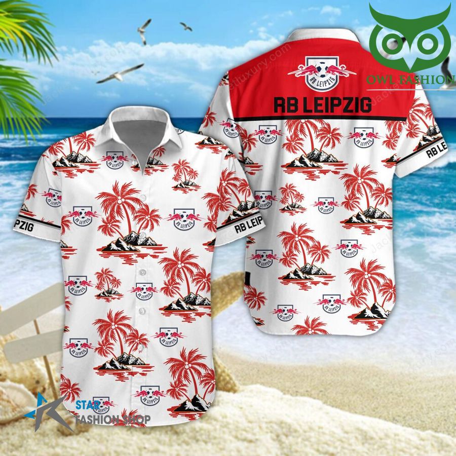 RB Leipzig palm trees on the beach 3D aloha Hawaiian shirt
