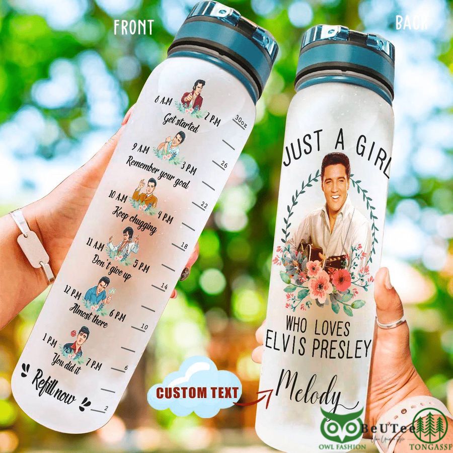 Personalized Elvis Presley Just A Girl Who Loves EP Water Tracker Bottle