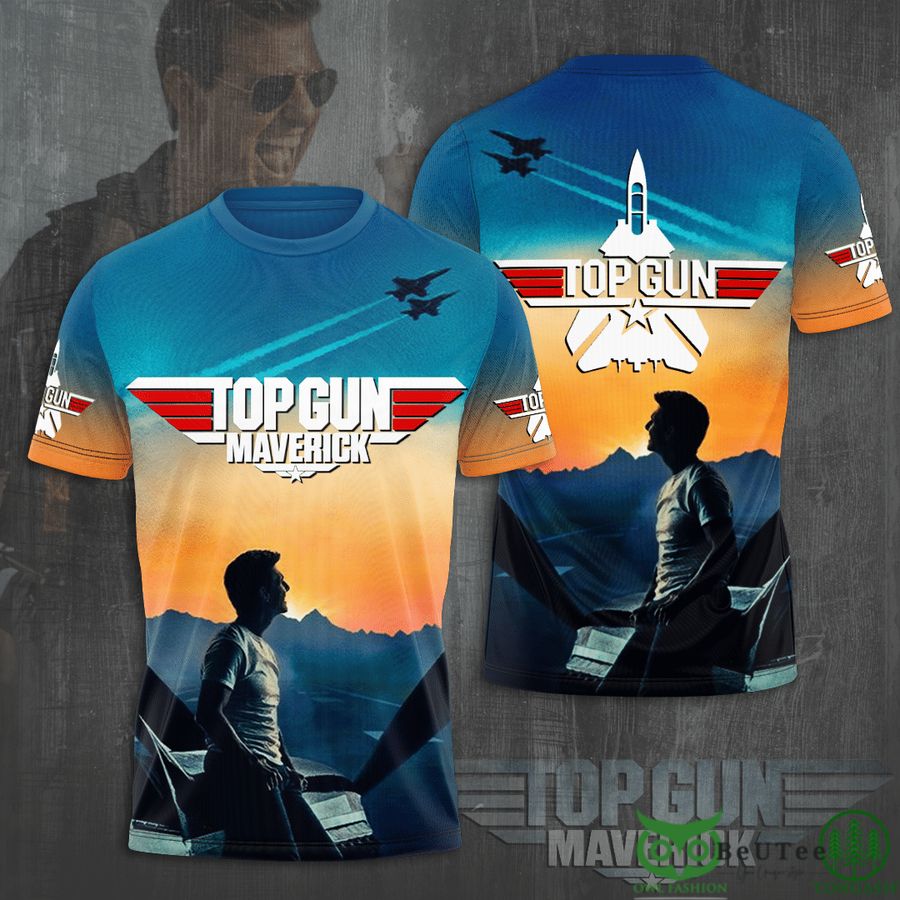 Top Gun Maverick Tom Cruise Sunset 3D T-shirt