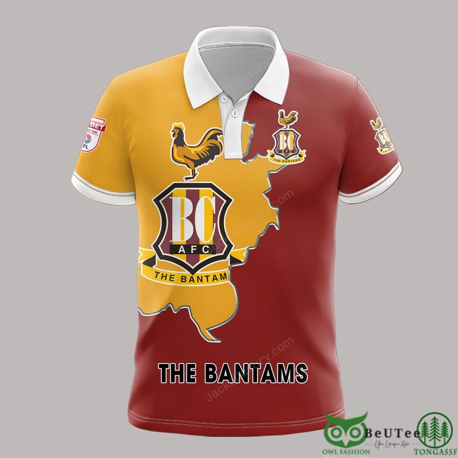 Bradford City EFL League Two 3D Printed Polo Tshirt Hoodie