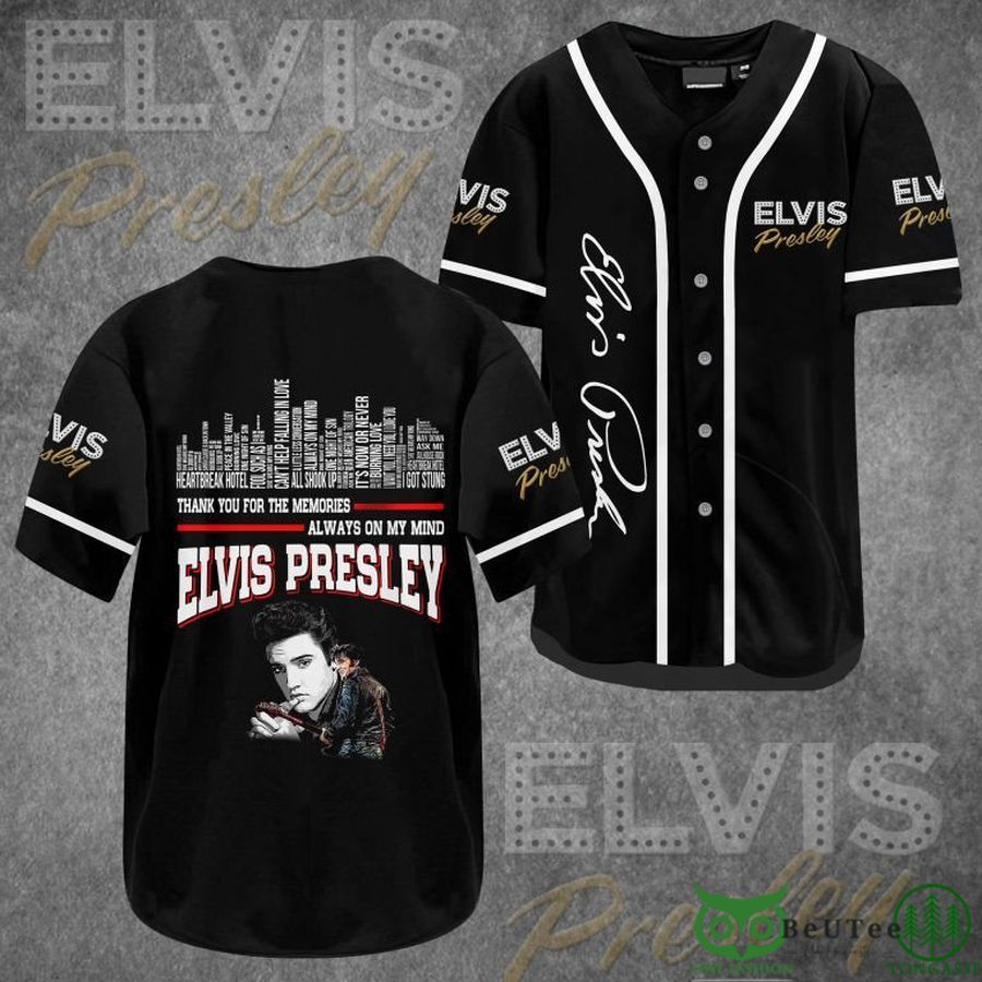 35 Elvis Presley Always On My Mind Songs Black Baseball Jersey Shirt